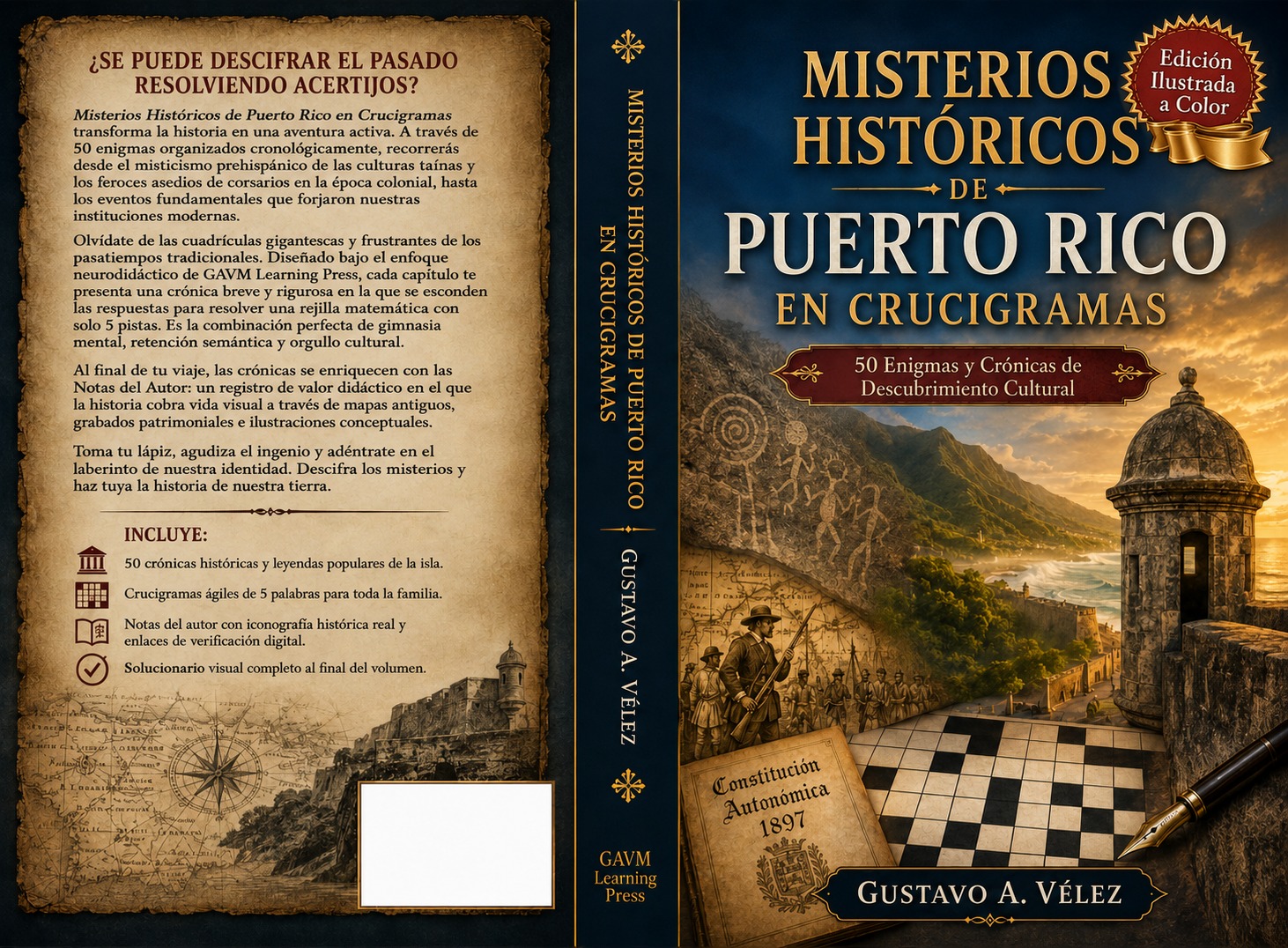Misterios Históricos de Puerto Rico en Crucigramas — edición ilustrada a color